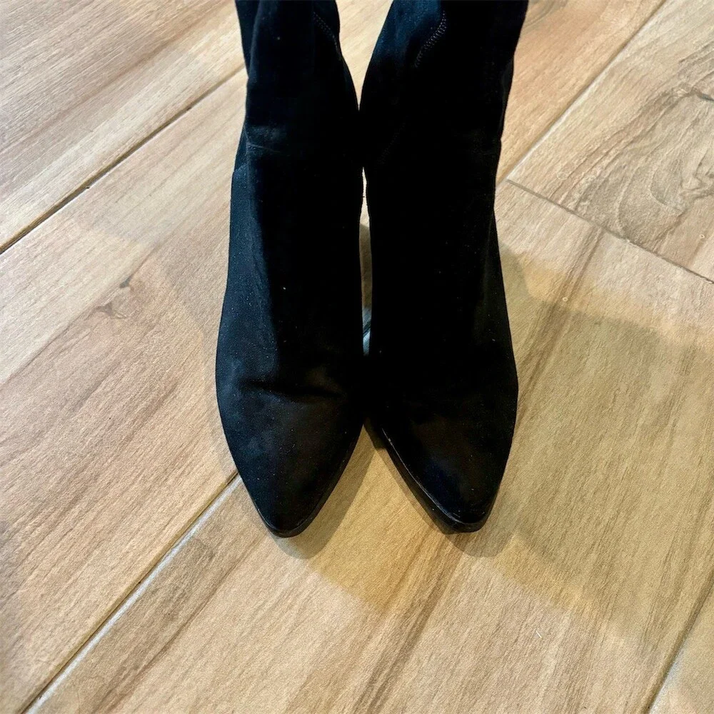 Marc Fisher LTD Women's Over-The-Knee Boots Black Pointed Toe Block Heel
